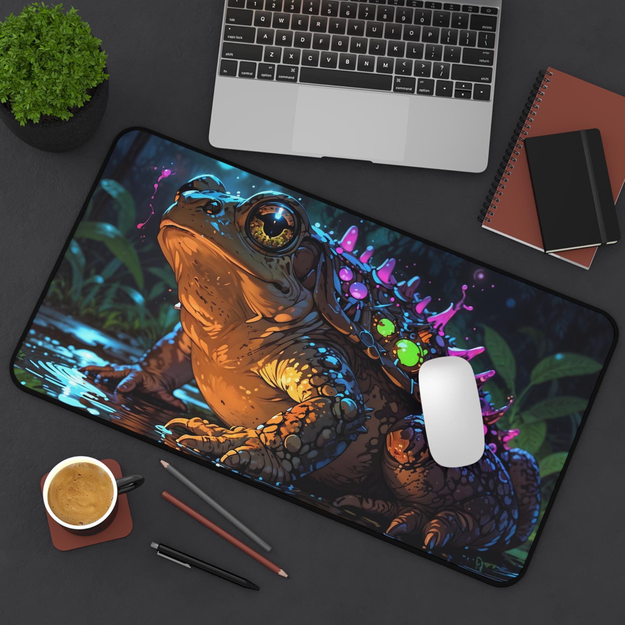 Desk Setup Workspace - سجادة مكتب لطيفة على شكل ضفدع