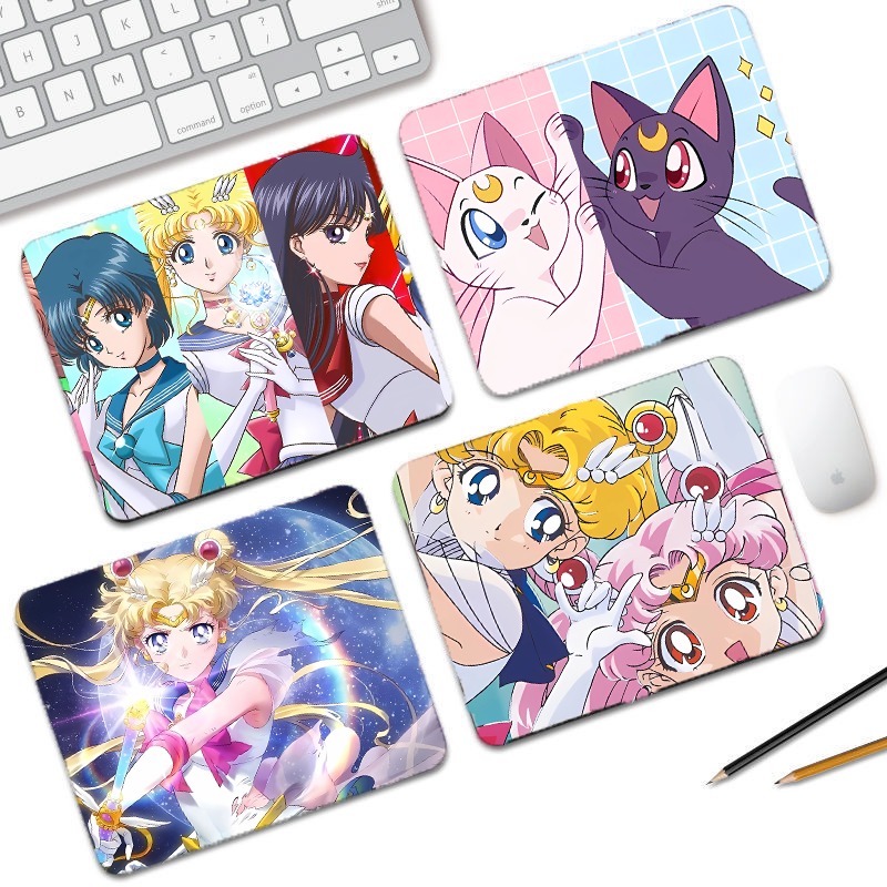 Desk Setup Cute - لوحة ماوس كاواي سيلور مون صغيرة،