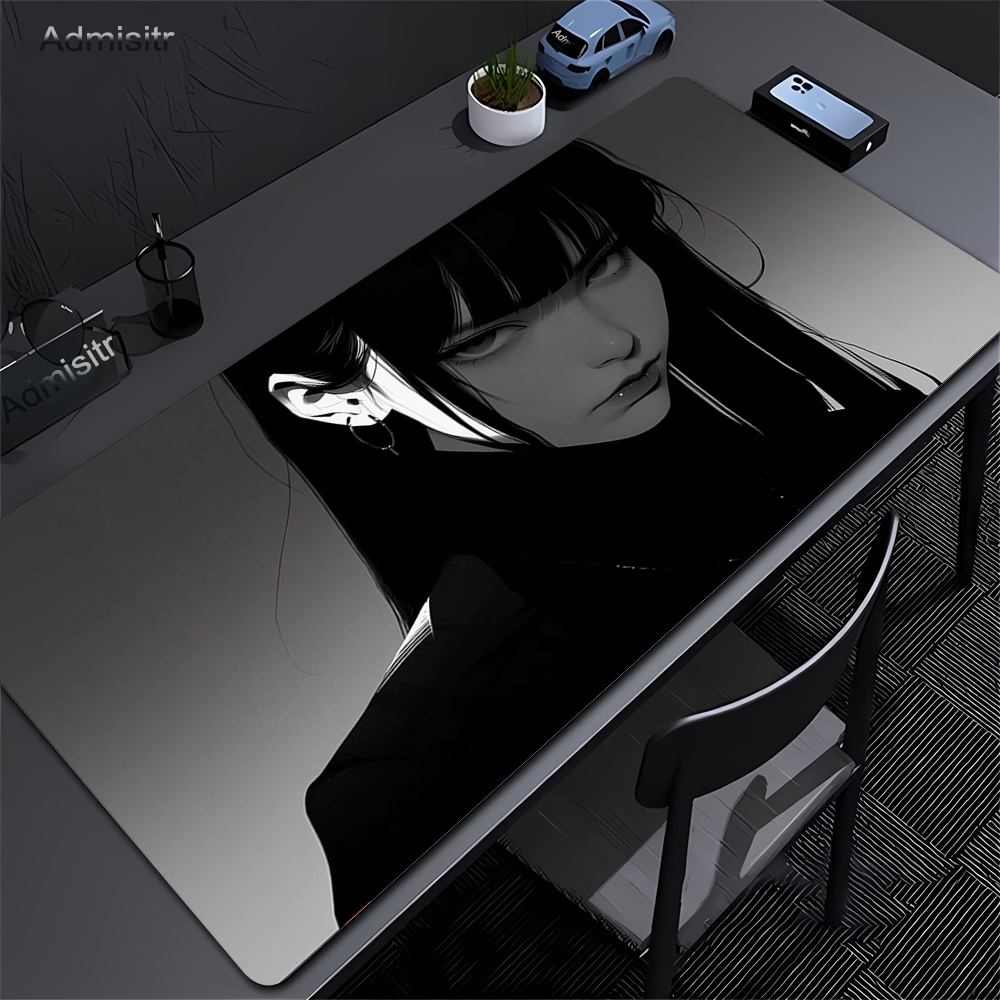 Desk Setup Dark - أسود أنيمي الظلام فتاة الجدول حصيرة