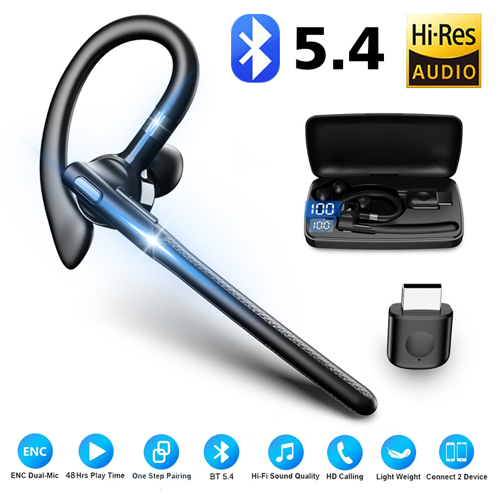 Headphone Hook Under - سماعة رأس بلوتوث 5.4 لاسلكية مزودة