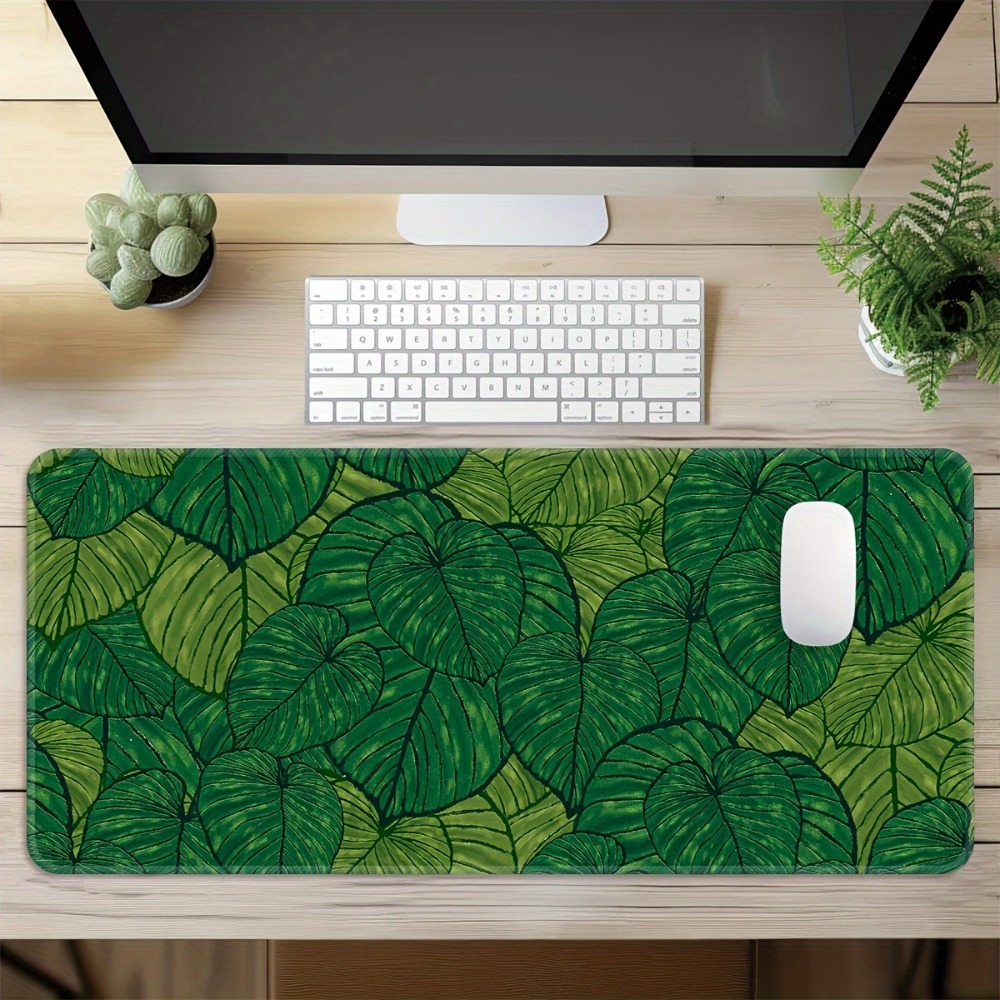 Desk Setup With Plants - لوحة ماوس قابلة للتوسيع بتصميم أوراق