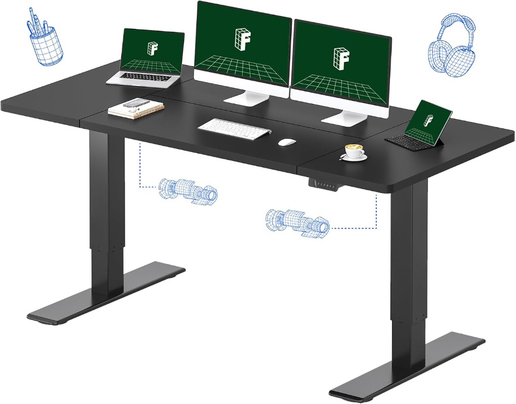Desk Setup Workspace - مكتب فليكسيسبوت الكهربائي القابل للرفع، أسود