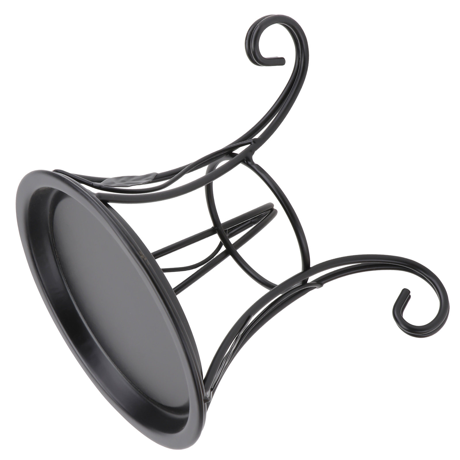 Plant Pot Small Desk - حامل نباتات حديدي صغير أسود، حامل