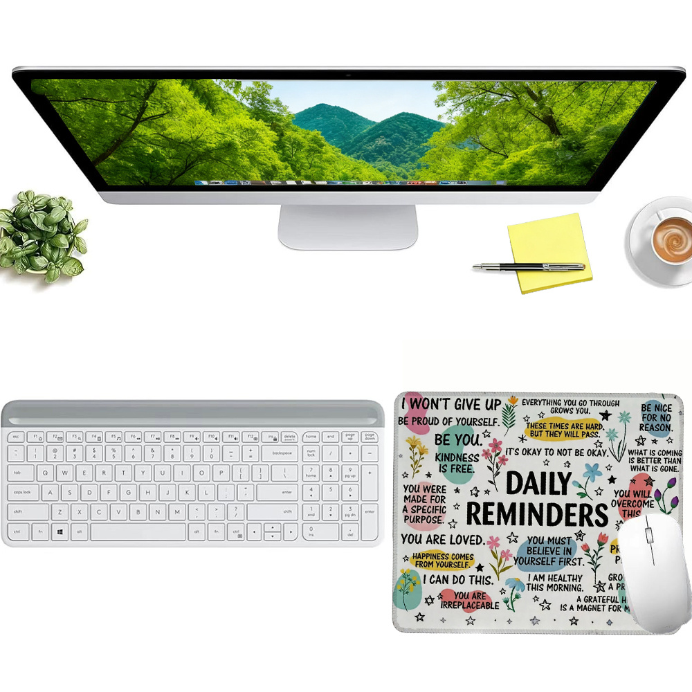 Desk Setup Productivity - وسادة فأرة بتصميم إيجابي مناسبة للعمل