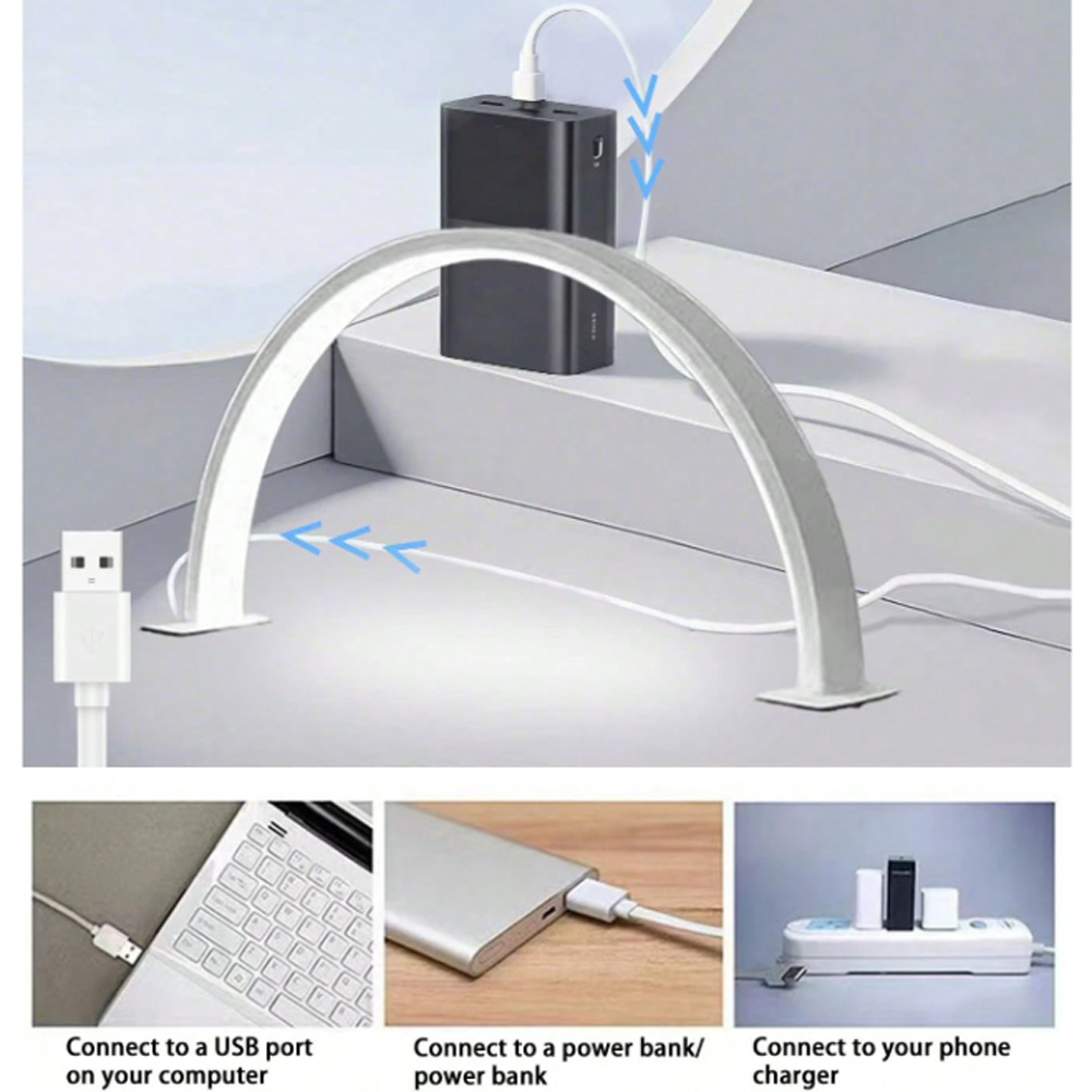 Desk Setup Light - مصباح أظافر 40/66 سم، إضاءة LED