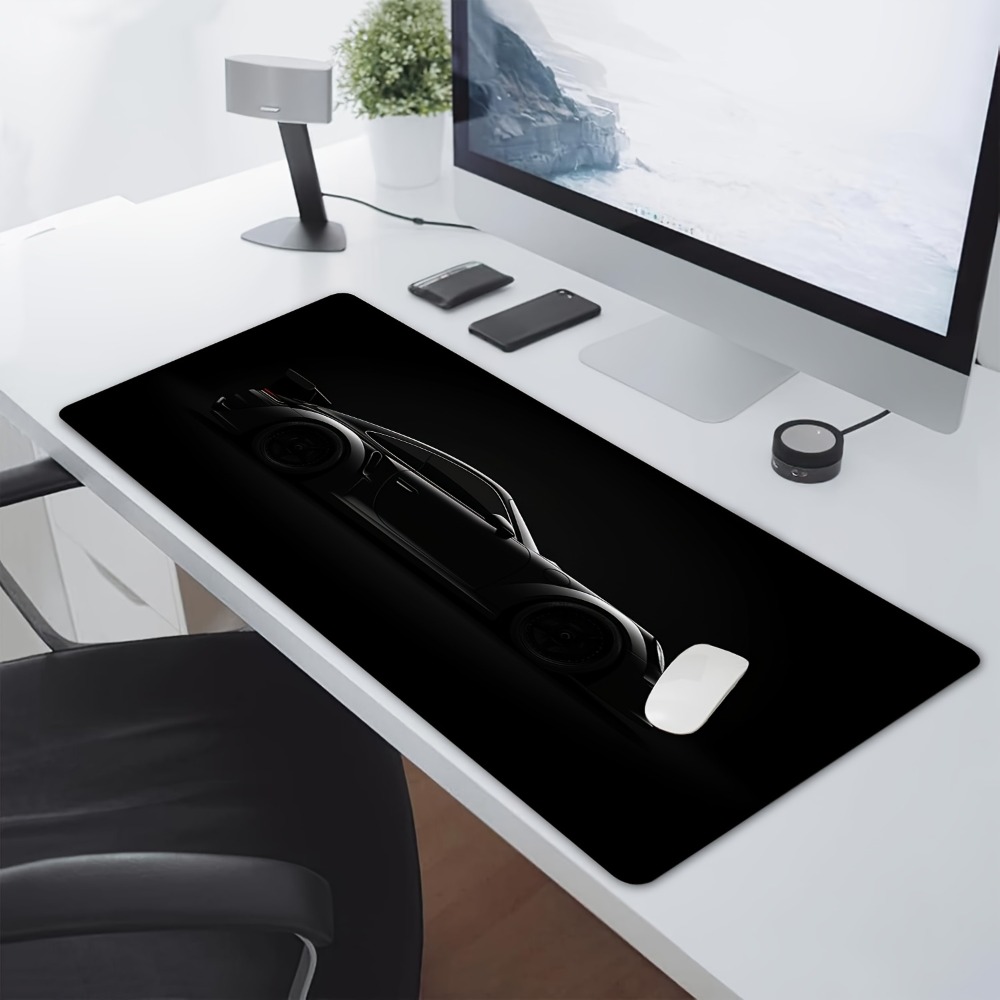 Desk Setup Simple - لوحة ماوس ألعاب سوداء مصقولة -