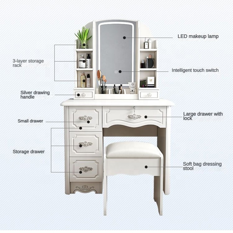 طاولة تسريح خشبية حديثة بسيطة  - مراجعة Desk Setup Simple وسعره