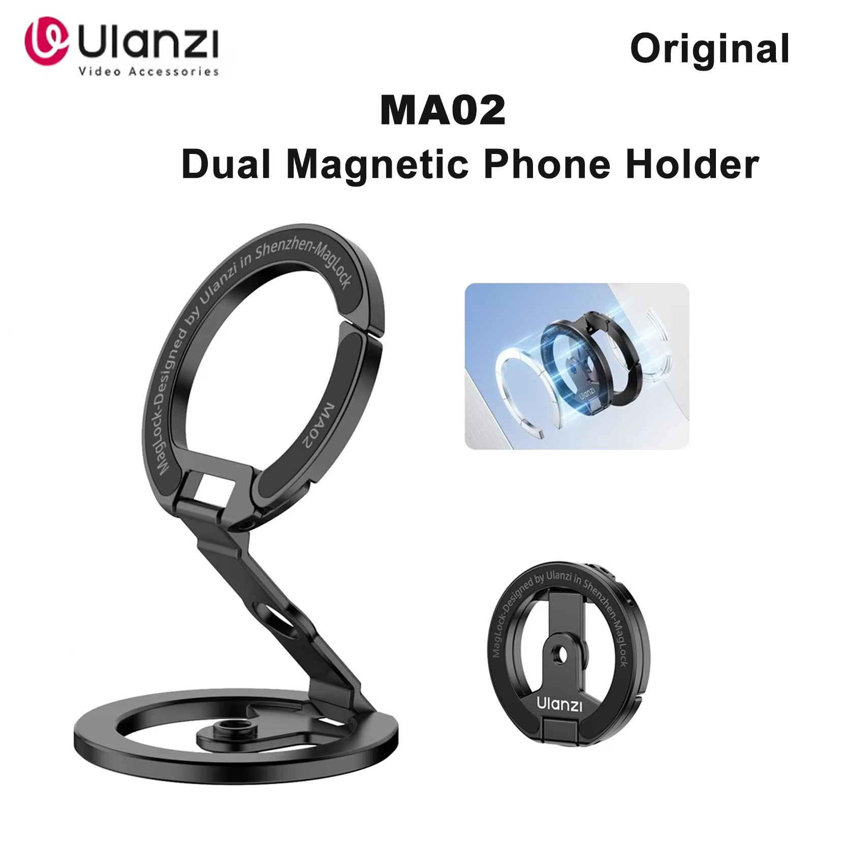 حامل هاتف مغناطيسي مزدوج Ulanz - مراجعة Dual Phone Holder وسعره