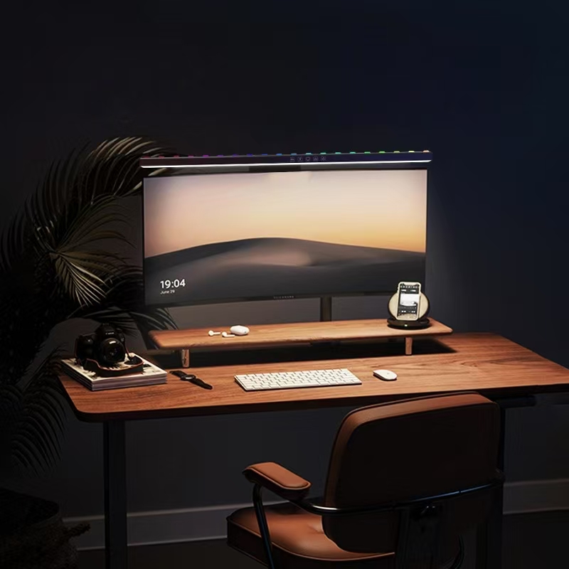 مصباح مكتبي معلق بشاشة LED صدي - مراجعة Desk Setup Gaming And Work وسعره
