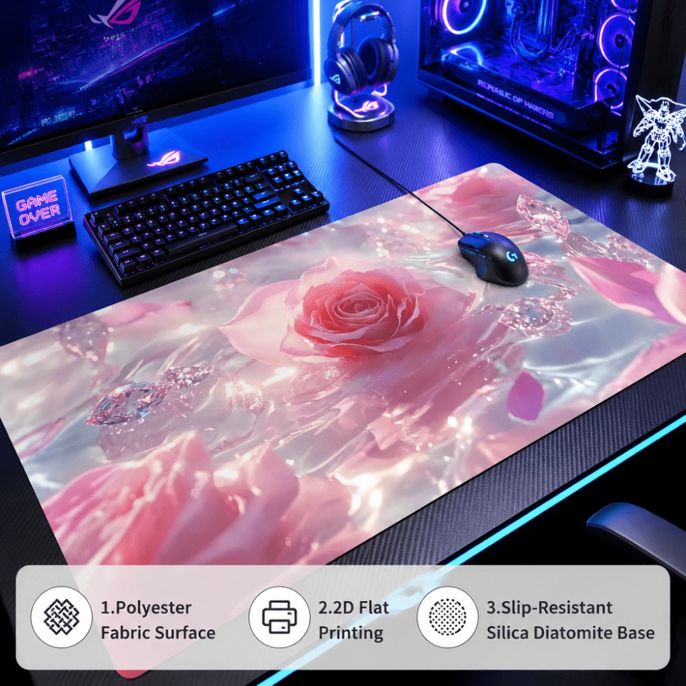 علامة مائية أصلية على شكل وردة - مراجعة Desk Setup Simple وسعره