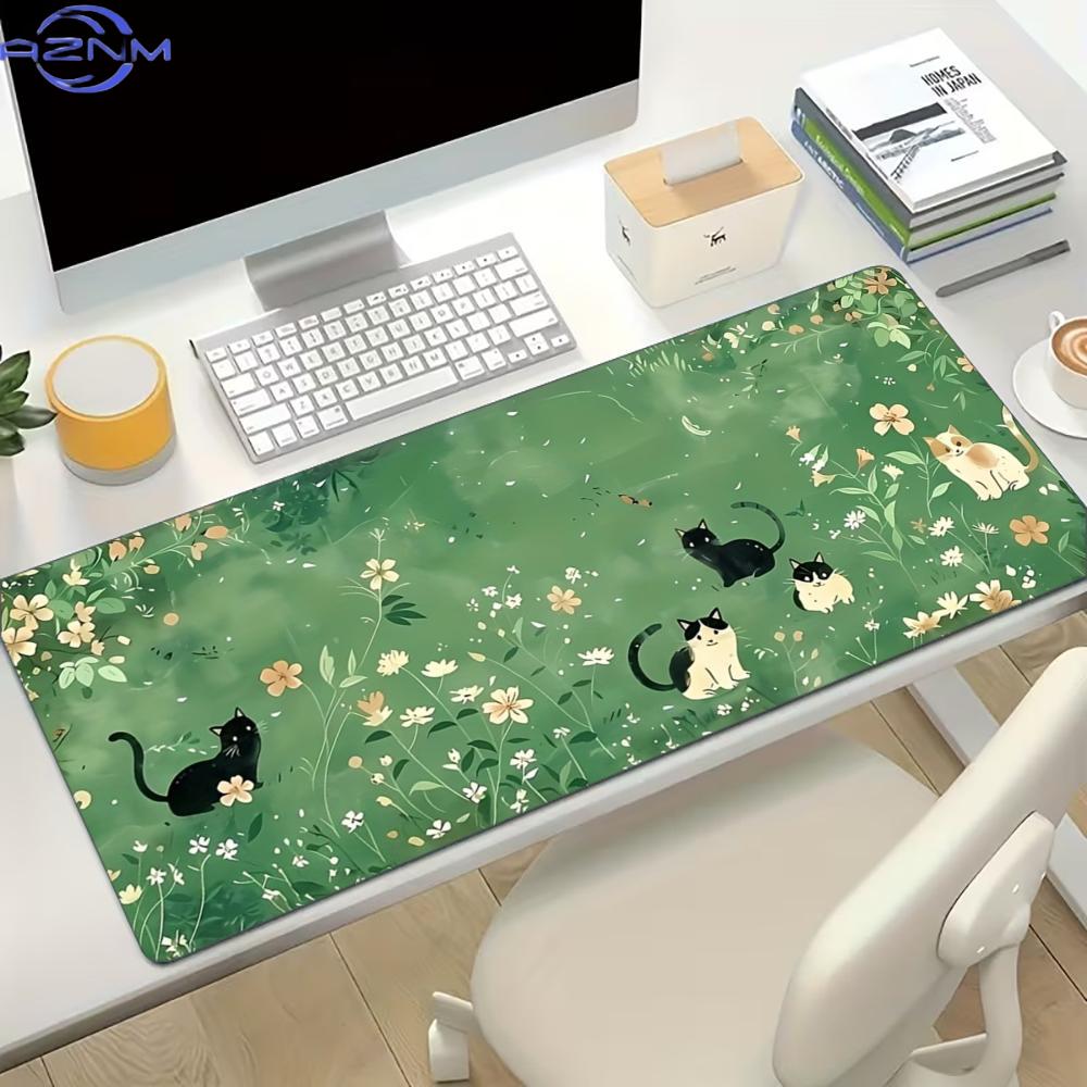 بساط ماوس ألعاب كبير بتصميم قط - مراجعة Desk Setup Gaming And Work وسعره