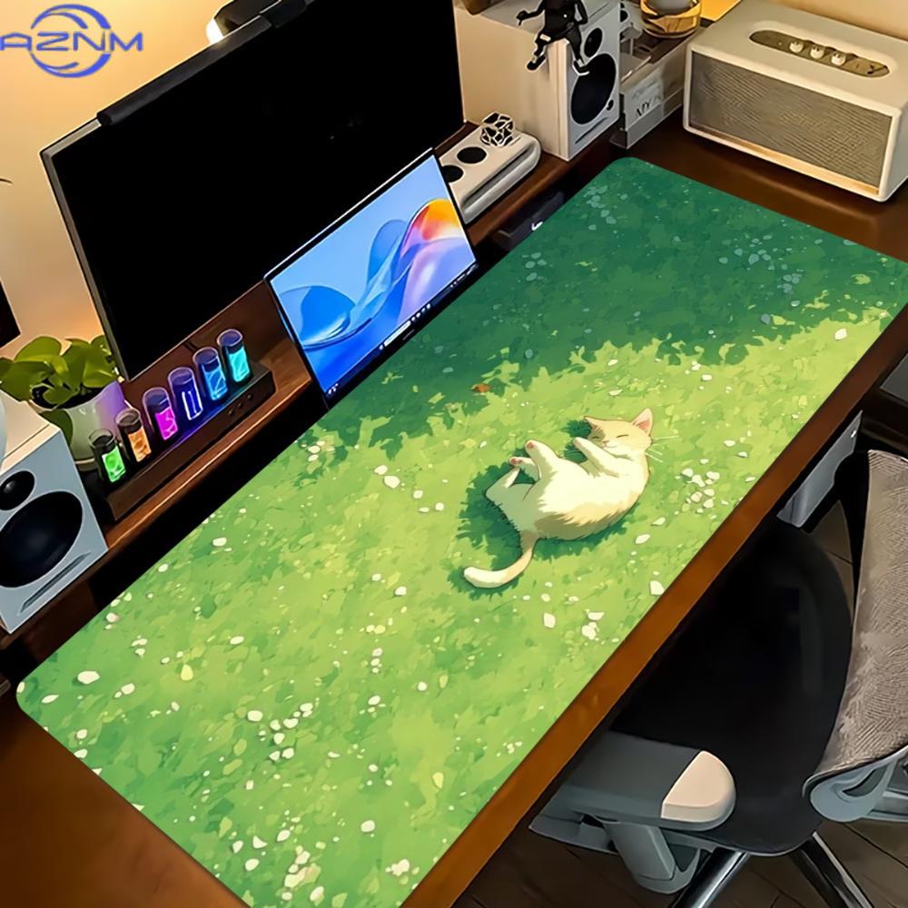 بساط ماوس ألعاب كبير بتصميم قط - مراجعة Desk Setup Gaming And Work وسعره