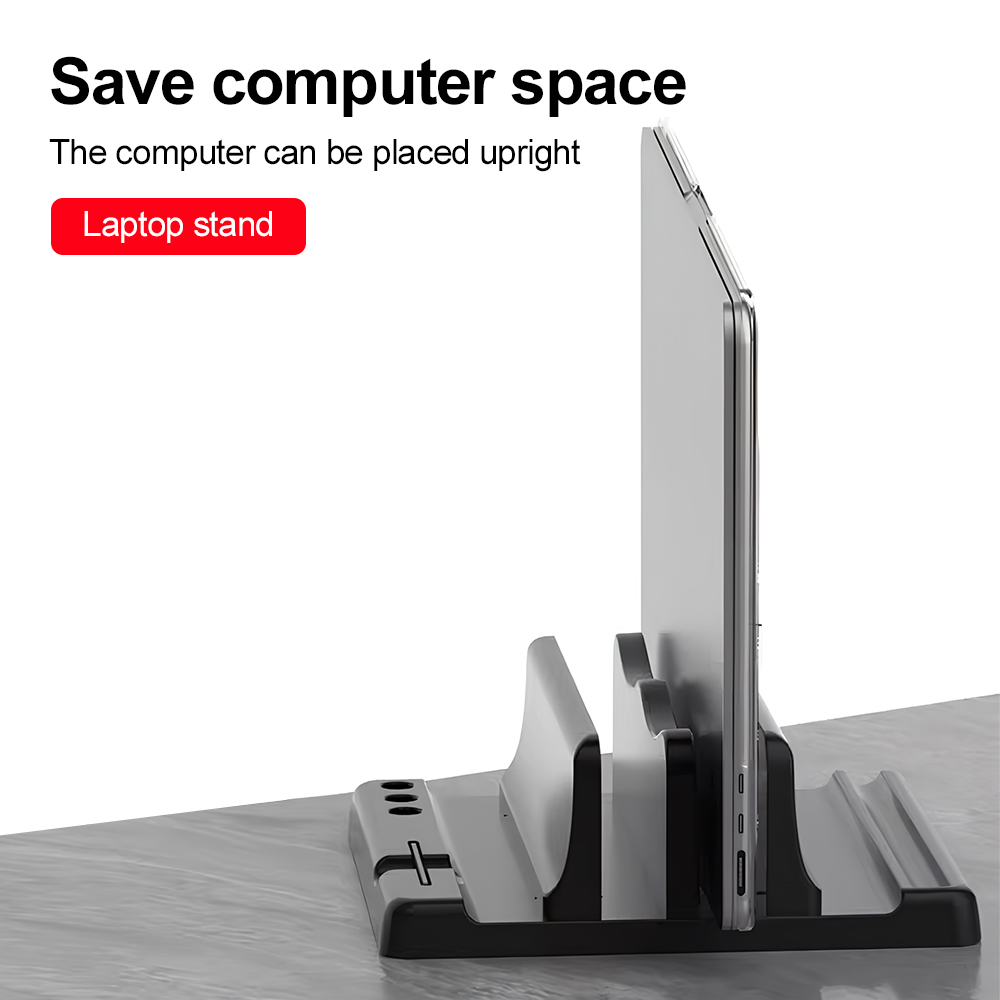 حامل لابتوب عمودي متعدد الفتحا - مراجعة Desk Setup Essentials وسعره