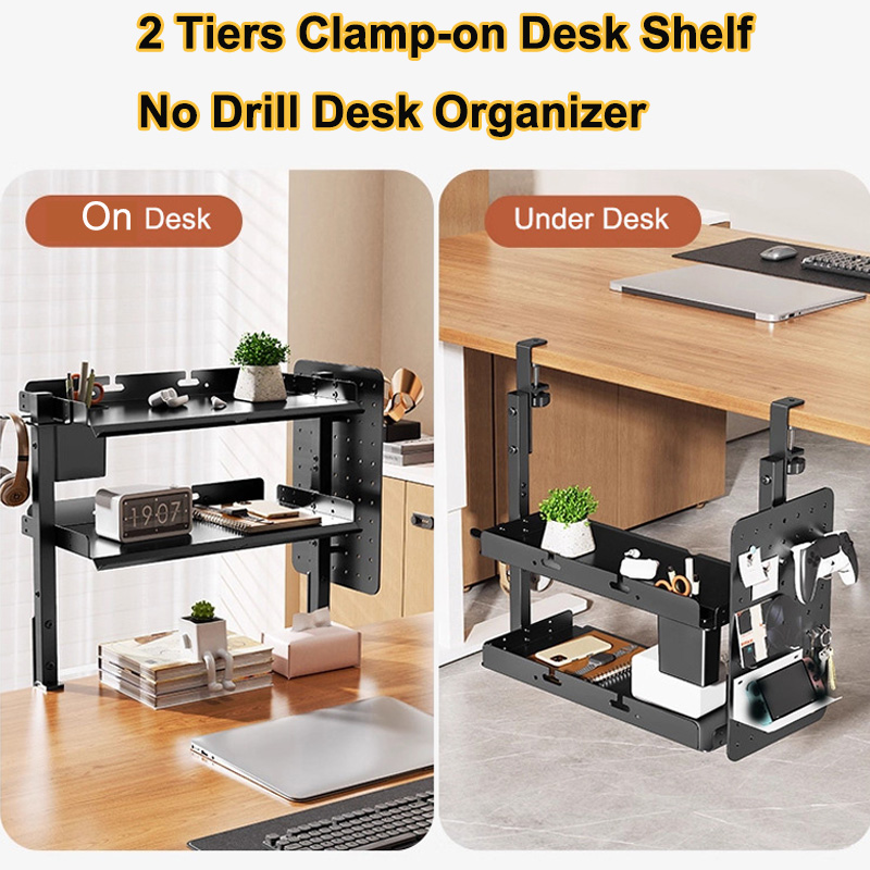 وحدة رفوف ذات طبقتين مقاس 14 ب - مراجعة Desk Setup Productivity وسعره