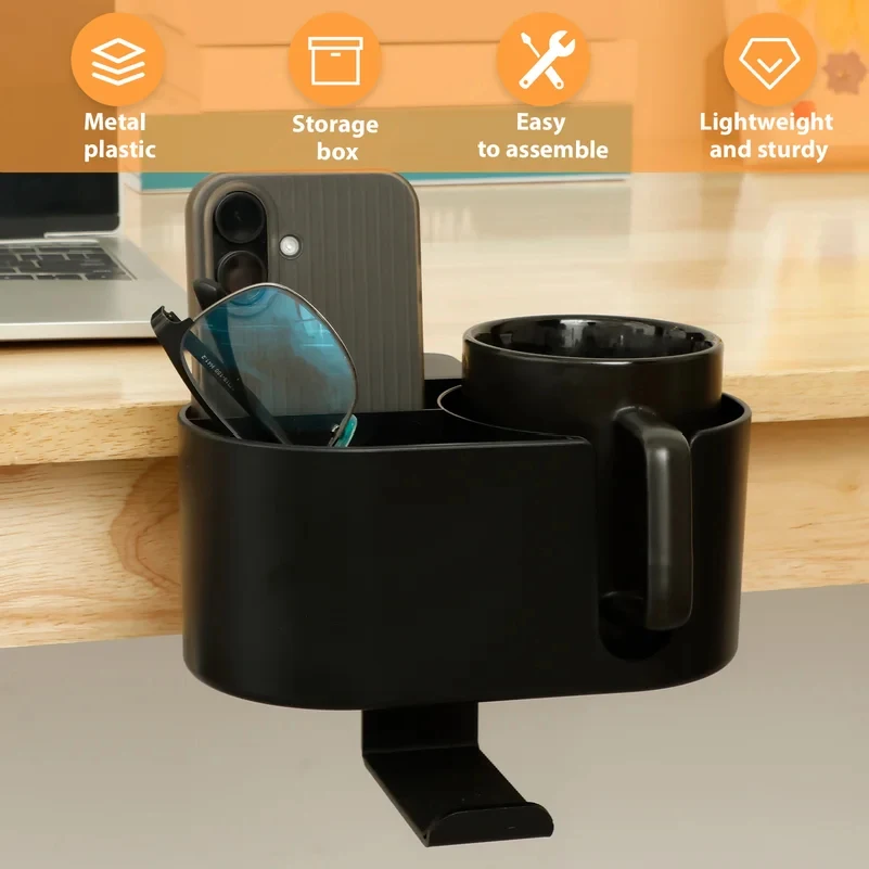 حامل أكواب للمكتب 4 في 1 مع مش - مراجعة Headphone Hook Under وسعره