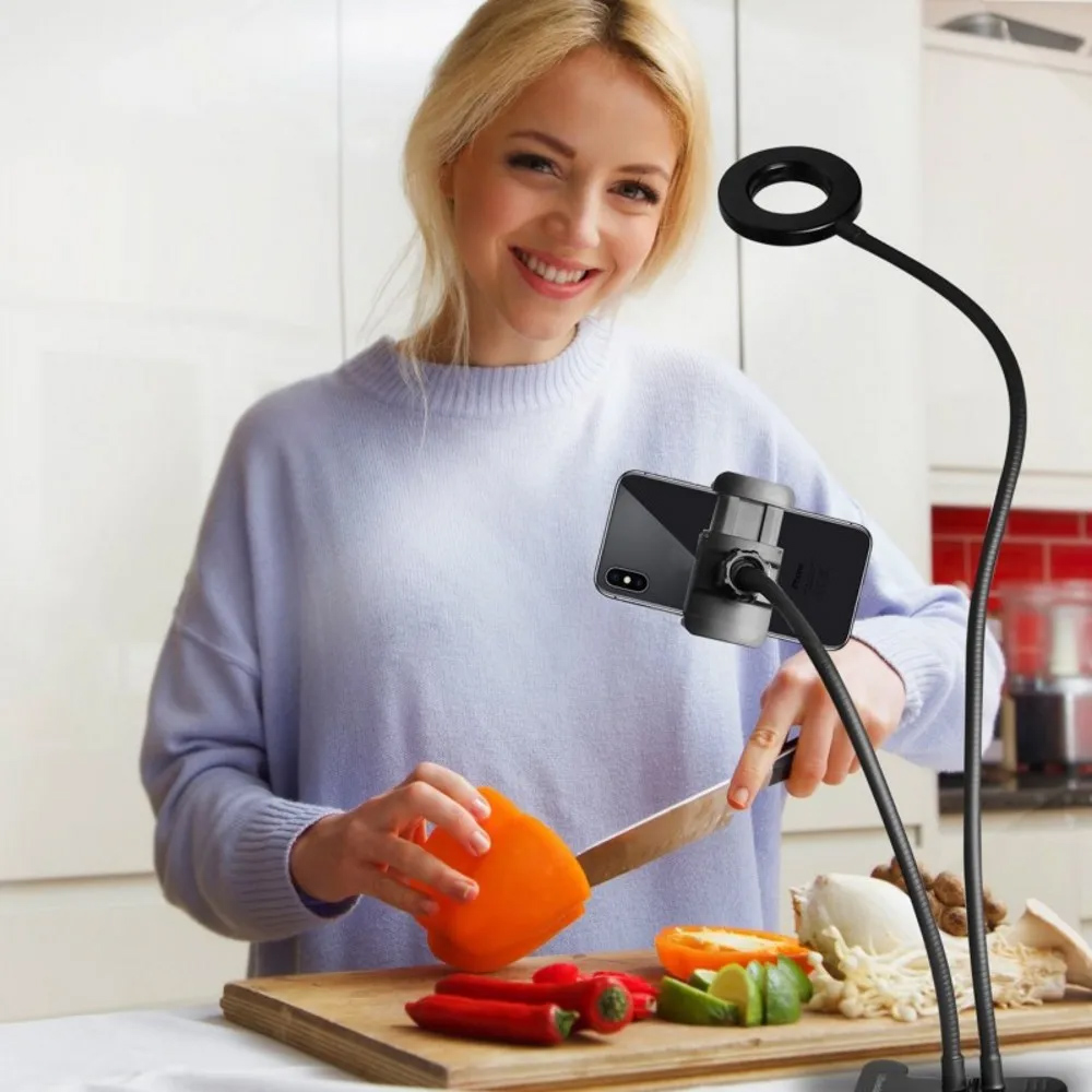 أضواء مزدوجة Led حلقة ملء ضوء  - مراجعة Dual Phone Holder وسعره