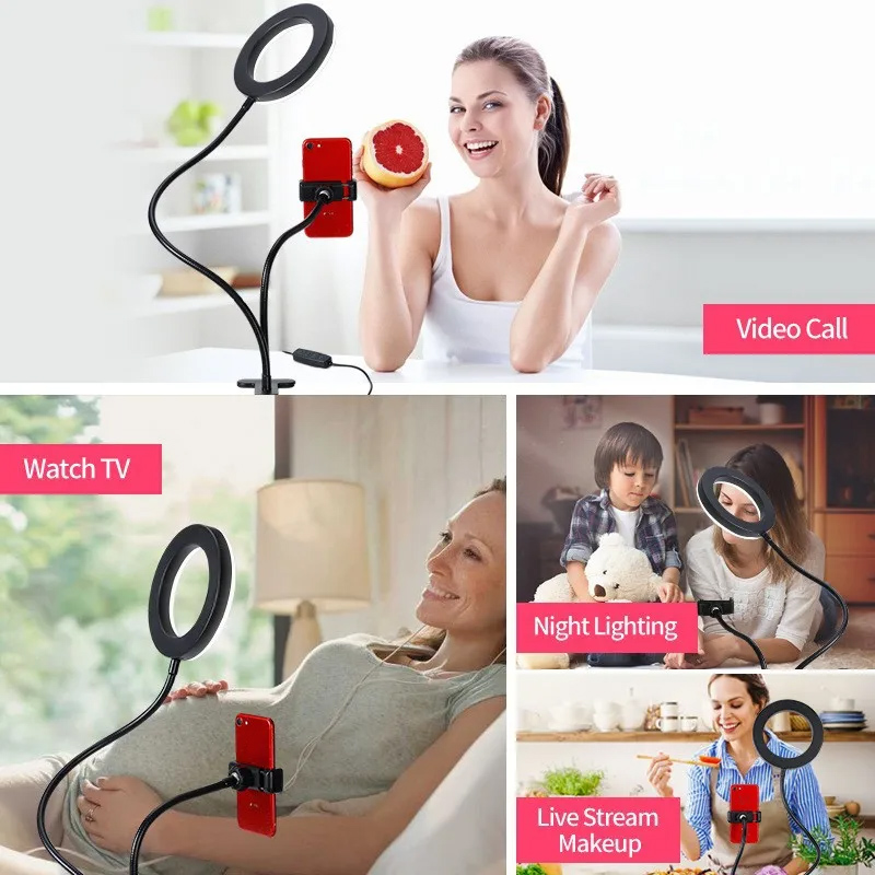 أضواء مزدوجة Led حلقة ملء ضوء  - مراجعة Dual Phone Holder وسعره