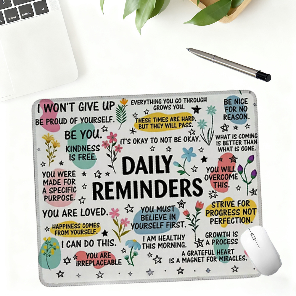 وسادة فأرة بتصميم إيجابي مناسب - مراجعة Desk Setup Productivity وسعره