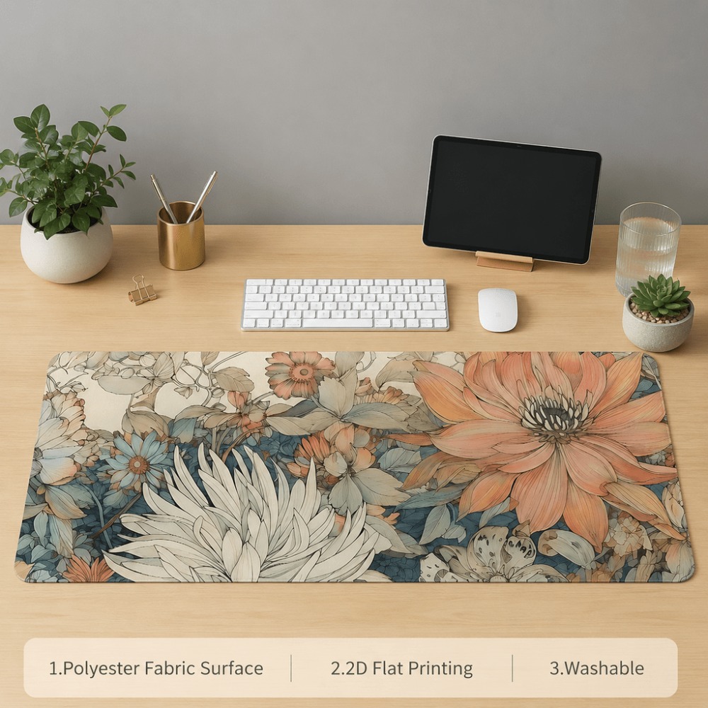 مفرش طاولة بنمط زهور عتيق، يتم - مراجعة Desk Setup With Plants وسعره
