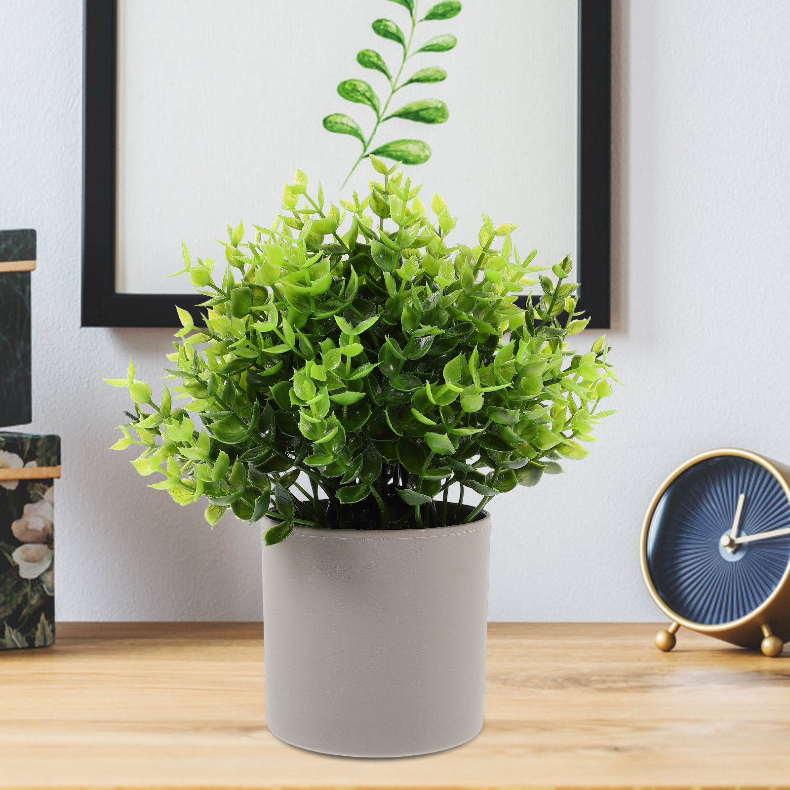 نبات أخضر صناعي واقعي في وعاء، - مراجعة Plant Pot Small Desk وسعره