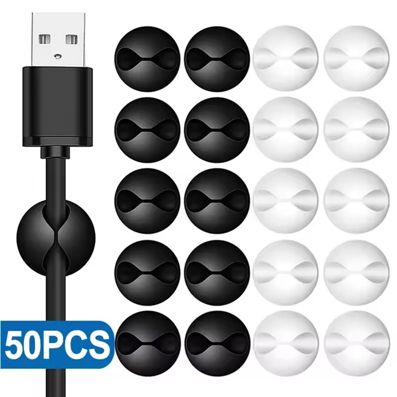 5/50 قطعة مشابك كابلات للمكتب  - مراجعة Headphone Hook Under وسعره