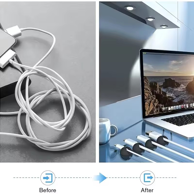 5/50 قطعة مشابك كابلات للمكتب  - مراجعة Headphone Hook Under وسعره