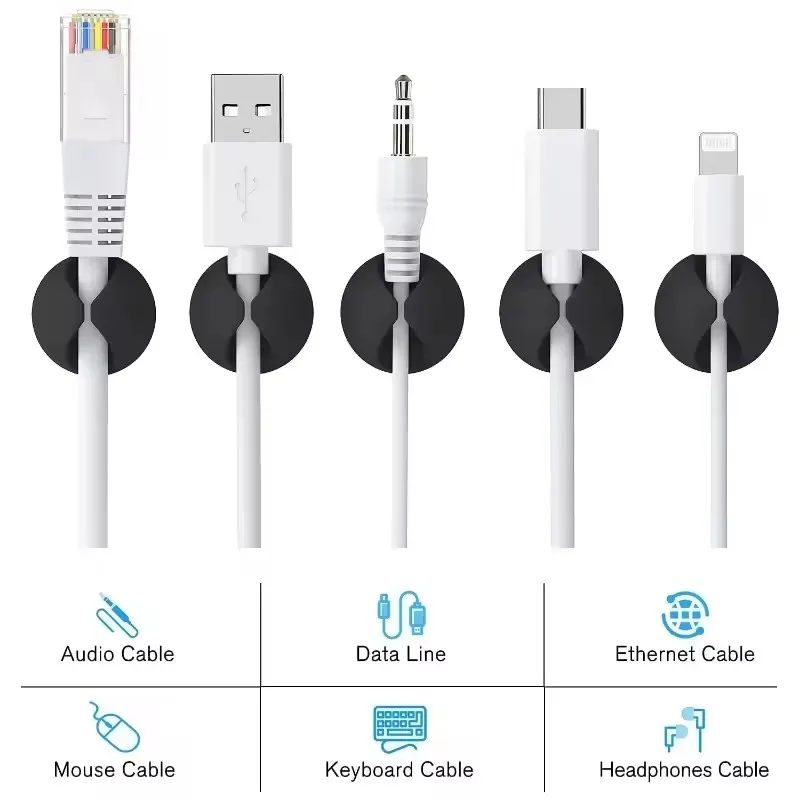 5/50 قطعة مشابك كابلات للمكتب  - مراجعة Headphone Hook Under وسعره