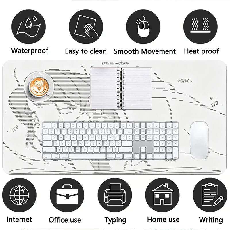 لوحة ماوس جلدية كبيرة بتصميم أ - مراجعة Desk Setup Cute وسعره